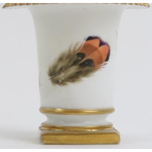 12 - A Worcester Flight Barr & Barr miniature porcelain vase, circa 1820/30s. Of urn form with finely pai... 