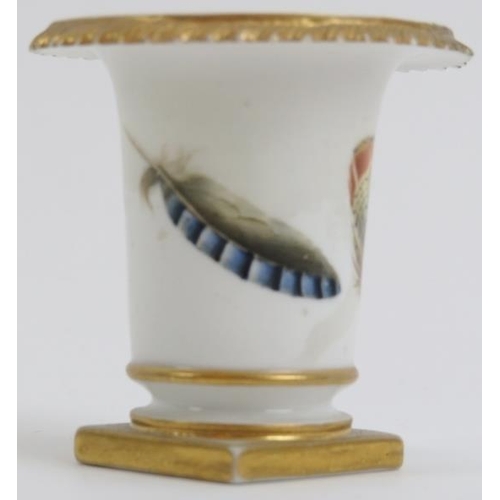 12 - A Worcester Flight Barr & Barr miniature porcelain vase, circa 1820/30s. Of urn form with finely pai... 