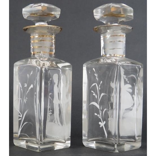 142 - A group of Mary Gregory glassware, late 19th/early 20th century. Comprising a pair of perfume scent ... 