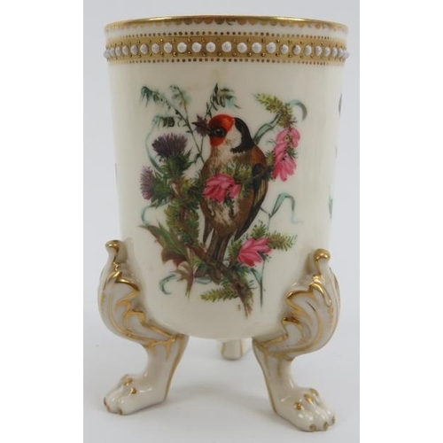 16 - A group of Royal Worcester gilt polychrome enamel decorated wares, 19th century. Comprising a vase o... 