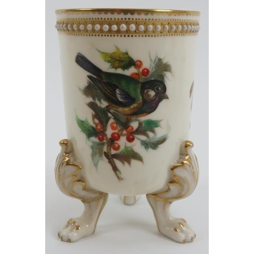 16 - A group of Royal Worcester gilt polychrome enamel decorated wares, 19th century. Comprising a vase o... 