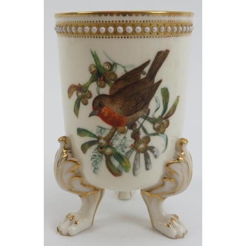 16 - A group of Royal Worcester gilt polychrome enamel decorated wares, 19th century. Comprising a vase o... 