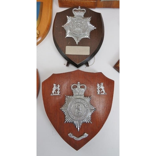 185 - A collection of British Police Badge plaques from various counties, 20th century. Condition report: ... 