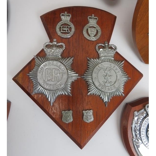 185 - A collection of British Police Badge plaques from various counties, 20th century. Condition report: ... 