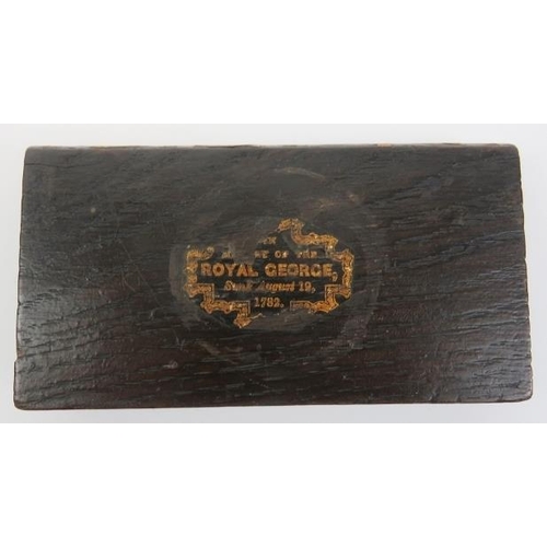 2 - Maritime memorabilia: A section of oak from the 18th century HMS Royal George battleship. This marit... 