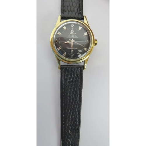 236 - A rare Omega Constellation Automatic Chronometer black pie pan dial gentleman’s wrist watch. With an... 