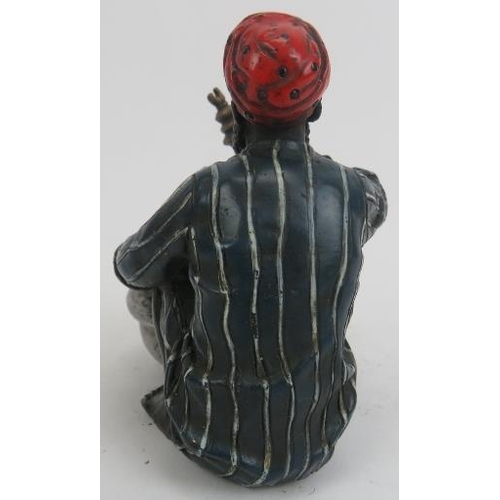 28 - An Austrian style cold painted bronze figure of an Arab serving coffe. 3.6 in (9.2 cm) height. Condi... 