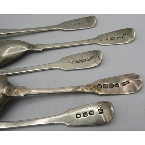 320 - A set of three Victorian Irish silver egg spoons/mustard spoons, Dublin 1858, makers John Smyth, als... 