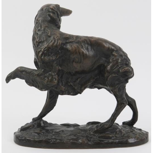 4 - A Royal Worcester bronze Borzoi dog by Kenneth Potts, circa 1975. Leather framed certificate include... 