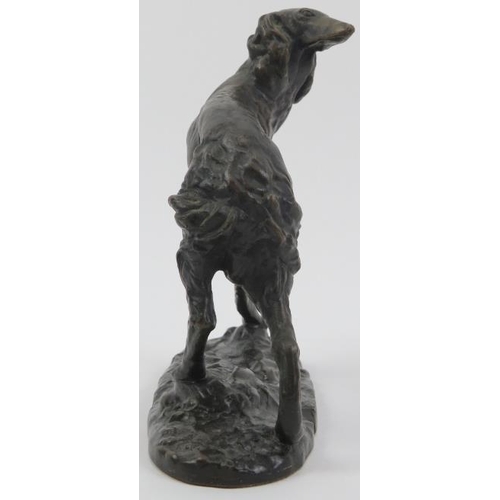 4 - A Royal Worcester bronze Borzoi dog by Kenneth Potts, circa 1975. Leather framed certificate include... 