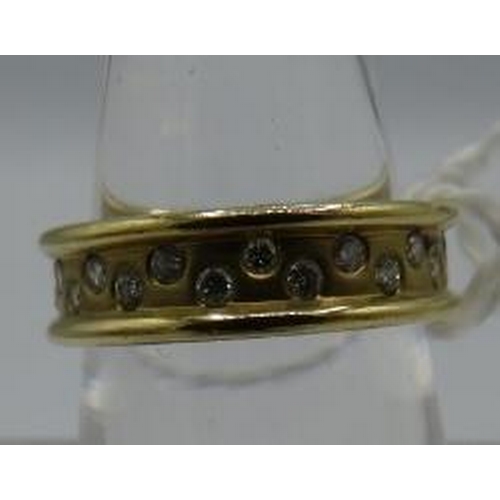 477 - An 18ct yellow gold & diamond eternity ring with 30 small diamonds, approx 0.50cts, size M, boxed. A... 