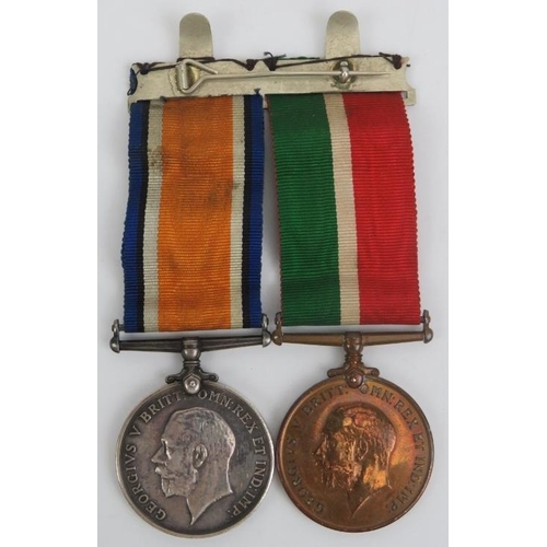 49 - A group of two WWI war medals. Awarded to Cecil E R Hickman. The group of medals comprise of The Mer... 