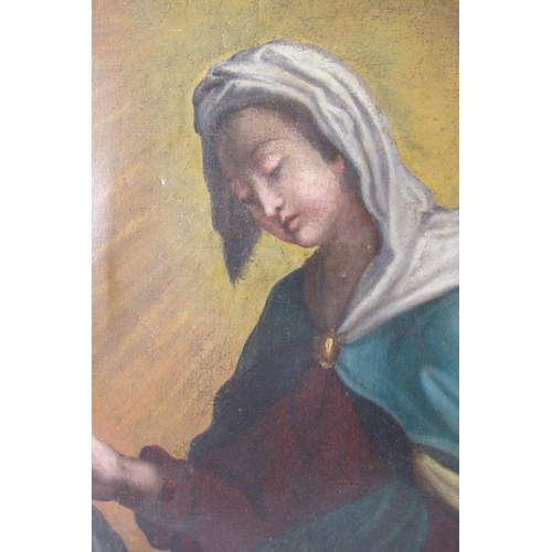 501 - Continental school (19th century) - 'Religious Portrait Study', oil on canvas, 43cm x 32cm, original... 