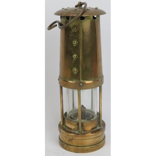 51 - A Welsh brass miners lamp, 19th/early 20th century. Manufactured by E Thomas & Williams Ltd. 10.1 in... 