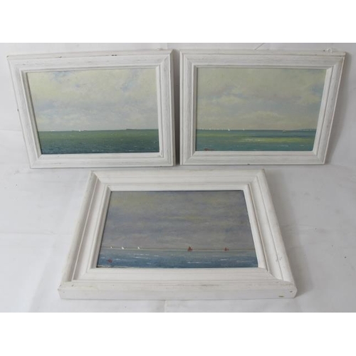 529 - Charles Jacques (20th century) - 'Cloudy day, Southwold', 'windy day on the Solent', and 'Barges goi... 