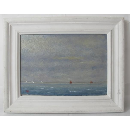 529 - Charles Jacques (20th century) - 'Cloudy day, Southwold', 'windy day on the Solent', and 'Barges goi... 