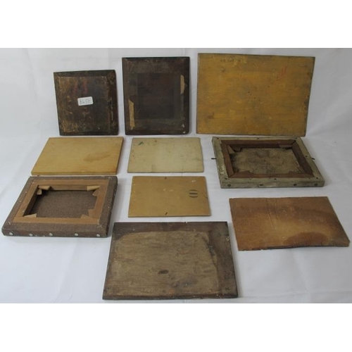 545 - Ten various small landscape oil paintings for restoration, mostly 19th century, one signed F.E. Copp... 