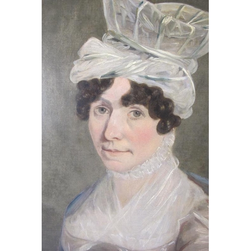 558 - Regency school (c. 1820) - 'Portrait of a lady', oil on canvas, 63cm x 50cm, framed.
Condition repor... 