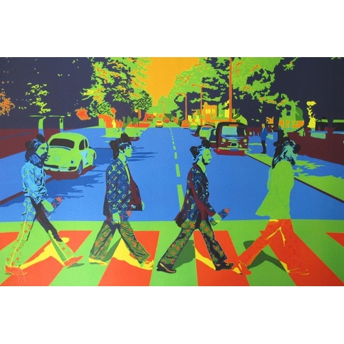 585 - DEATH NYC (contemporary New York Street Artist, b. 1979) -'Psychedelic Beatles', pencil signed Gicle... 