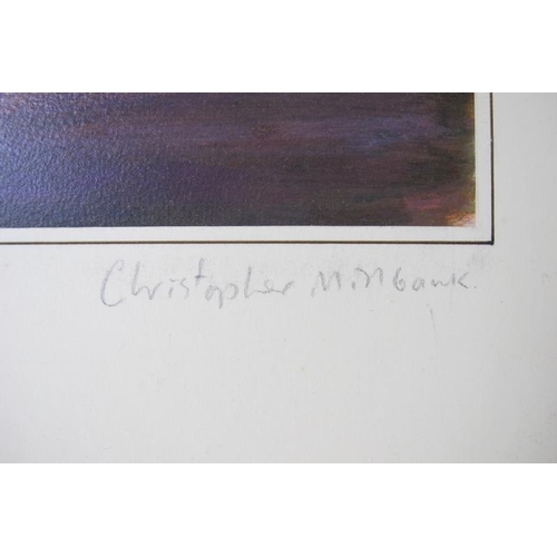 590 - Christopher Millbank (b. 1962) - 'Porsche 928', acrylic, signed and titled, 24cm x 53cm, mounted but... 