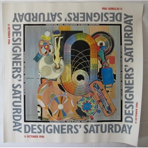 596 - Eduardo Paolozzi CBE RA (Scottish, 1924 - 2005) - 'Original poster' ,Designs Saturday, 11th October ... 