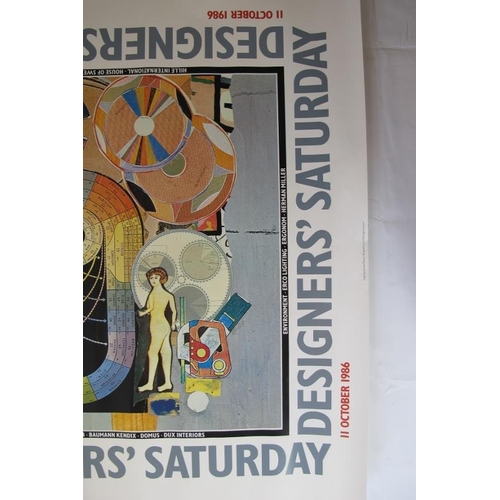 596 - Eduardo Paolozzi CBE RA (Scottish, 1924 - 2005) - 'Original poster' ,Designs Saturday, 11th October ... 