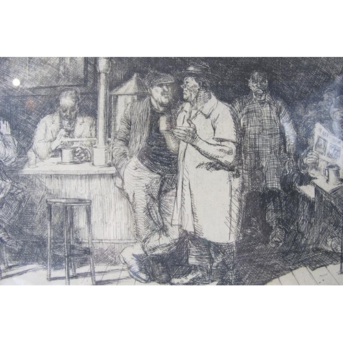 599 - Roland Batchelor (1889-1990) - 'Coffee Shop', pencil signed limited edition etching, numbered 9/40, ... 