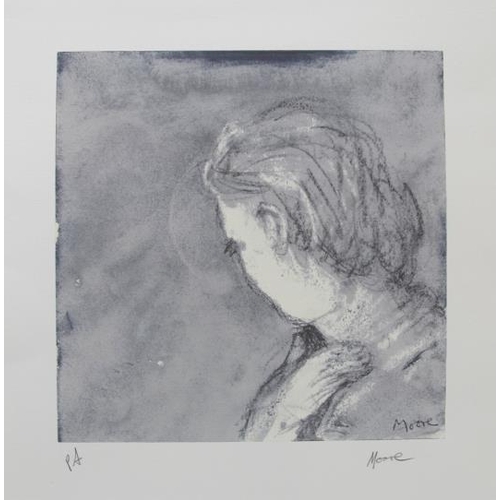 602 - Henry Moore OM CH (British, 1898-1986) - 'Head of a female', pencil signed lithograph with stamped c... 