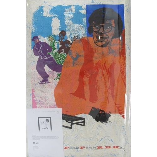 604 - R.B. Kitaj (American, 1932-2007) - 'Kenneth Koch peasant print', pencil signed limited edition scree... 