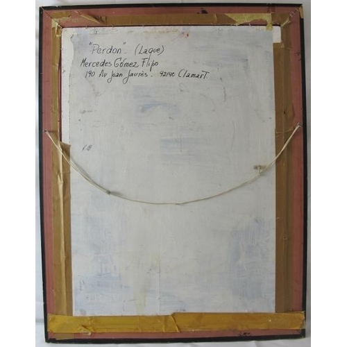 609 - Mercedes Gomez Flipo (1980) - 'Perdon', oil on board, signed and dated 1980, inscribed verso with ti... 