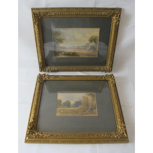 616 - Henry Maplestone (1819-1884) - 'Rural landscapes', a pair, watercolours, one signed & dated, inscrib... 