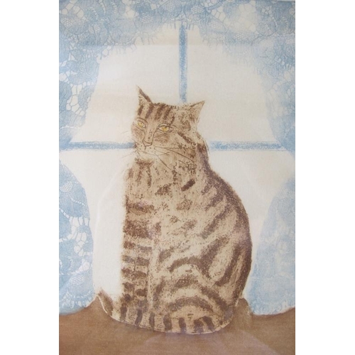 628 - Janet Thorndike (Contemporary) - Four pencil signed limited edition lithographs of cats, all titled ... 