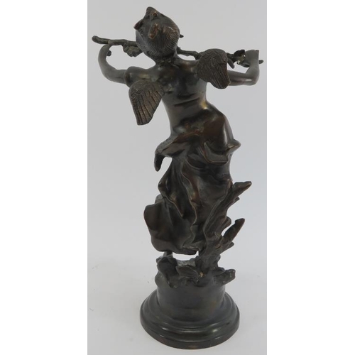 63 - A bronzed figural female statue of a fairy, 20th century. 14.9 in (37.8 cm) height. 
Condition repor... 