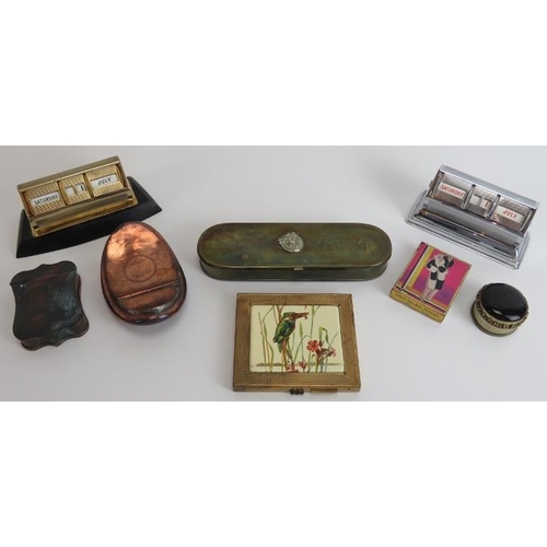 80 - An antique and vintage collection of items. Comprising Gwenda kingfisher combined cigarette case and... 