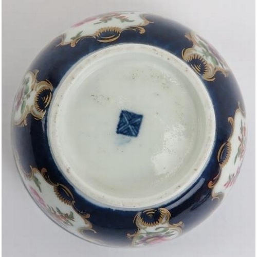 9 - An early Worcester gilt and polychrome enamel decorated porcelain sucre bowl and cover, circa 1775. ... 