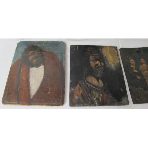 544 - Six various small portraits in oils and watercolour, 18th, 19th & 20th century.  All in need of atte... 