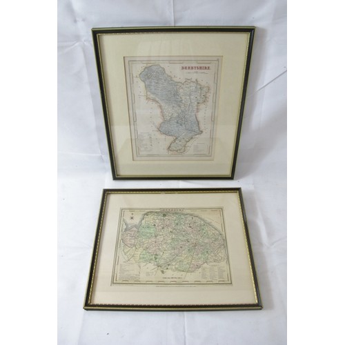 219 - Six antique maps of English  County's, two antique maps of Jersey and Guernsey - all framed.
Conditi... 