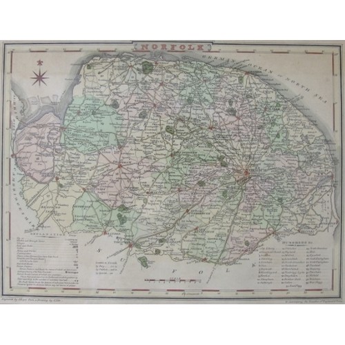 219 - Six antique maps of English  County's, two antique maps of Jersey and Guernsey - all framed.
Conditi... 