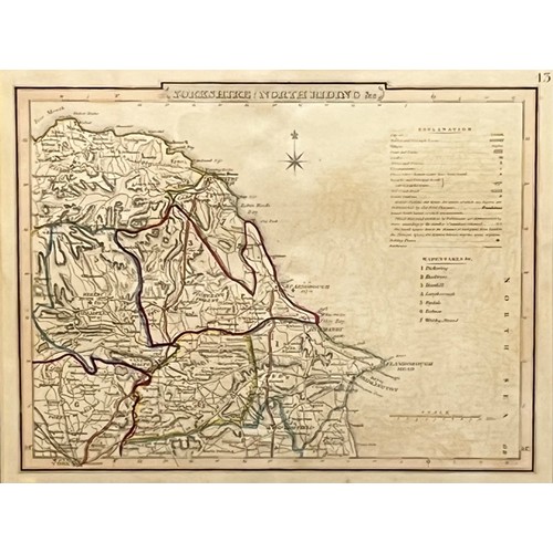 219 - Six antique maps of English  County's, two antique maps of Jersey and Guernsey - all framed.
Conditi... 