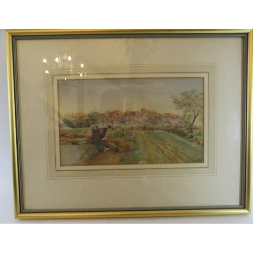 542A - Mrs Lancelot Monkton, (20th century), watercolour, Rye Harbour 1906, lock scene, signed lower right,... 