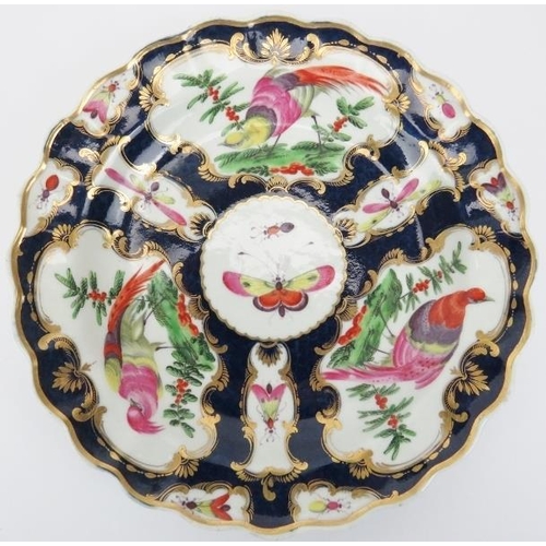 1 - A pair of early Worcester gilt and polychrome enamel decorated porcelain plates, late 18th century. ... 