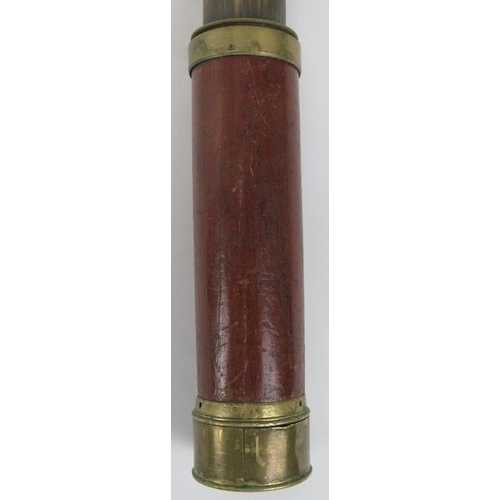 105 - A three draw portable telescope by Henry Andrews of Royston, 19th century. Inscribed ‘Andrews Roysto... 