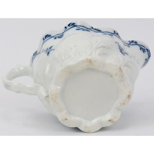 18 - A Chamberlain of Worcester blue and white porcelain creamer in the form of a ‘Chelsea Ewer’, probabl... 