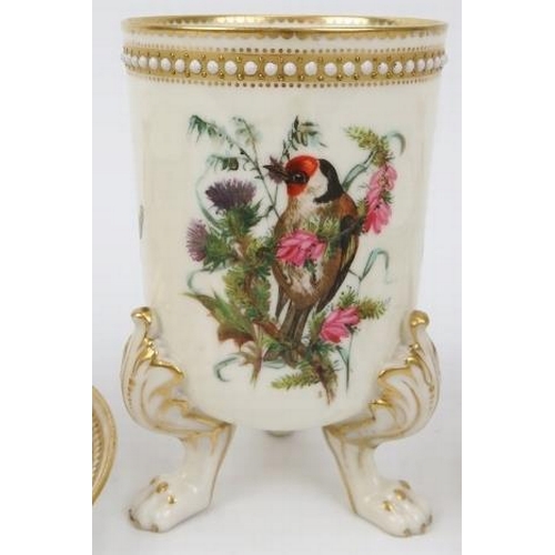 19 - A group of Royal Worcester gilt polychrome enamel decorated wares, 19th century. Comprising a vase o... 