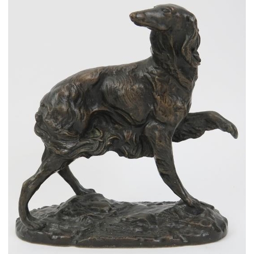 20 - A Royal Worcester bronze Borzoi dog by Kenneth Potts, circa 1975. Leather framed certificate include... 