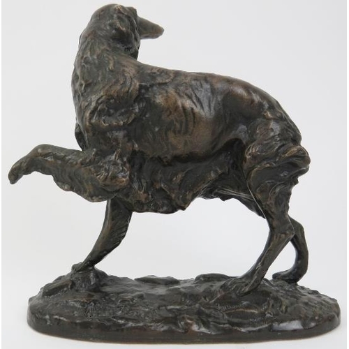 20 - A Royal Worcester bronze Borzoi dog by Kenneth Potts, circa 1975. Leather framed certificate include... 