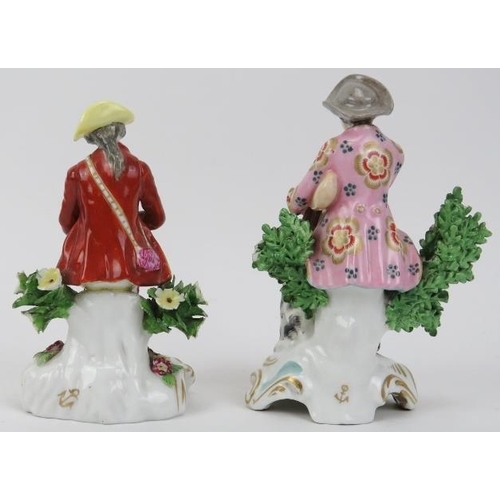 25 - Two Samson polychrome decorated porcelain figurines, 19th century. Gilt painted anchor marks to both... 