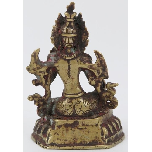 34 - A Tibetan bronze Buddhist figure of the Goddess Green Tara, 18th/19th century. The bodhisattva depic... 