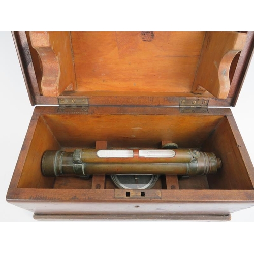 42 - A Victorian brass theodolite in fitted oak case, 19th century. Engraved ‘Stanley, Gt. Turnstile, Hol... 