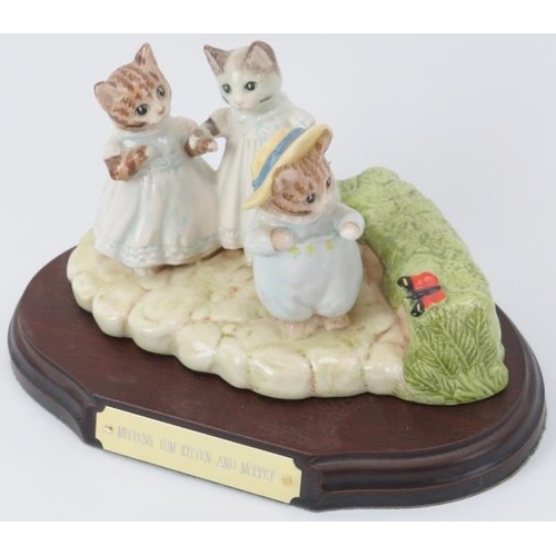 47 - Two Beswick Beatrix Potter figural ceramic groups, circa 1998. Comprising ‘Hiding from the Cat’ and ... 